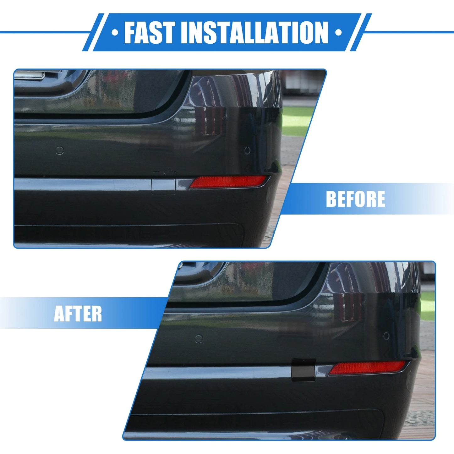 Rear Bumper Tow Hook Cover for BMW 550i 528i 535i (2008-2010) Black