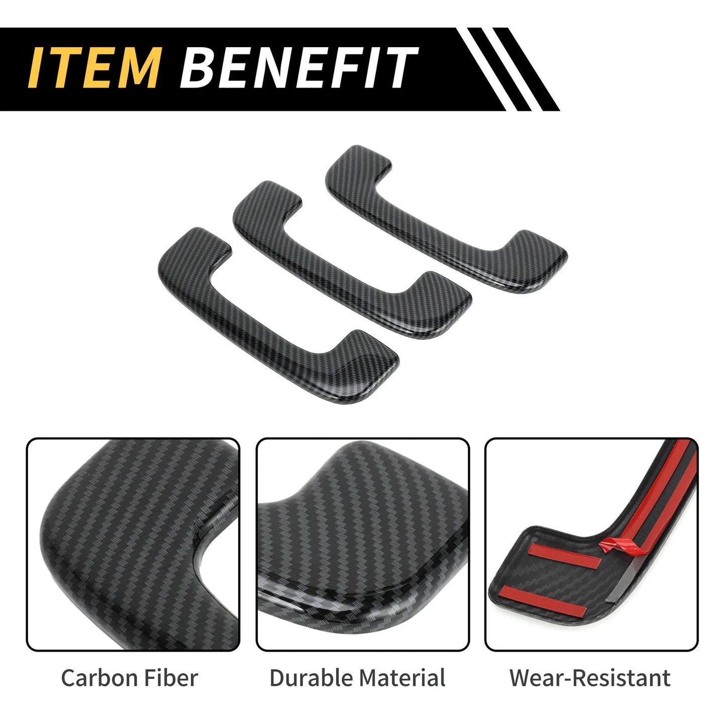 Carbon Fiber Roof Handle Cover Trim for Ford Maverick (2022-2024)