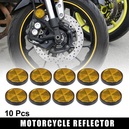 10 x Orange Universal Screw Mount Round Warning Reflector for Motorcycle
