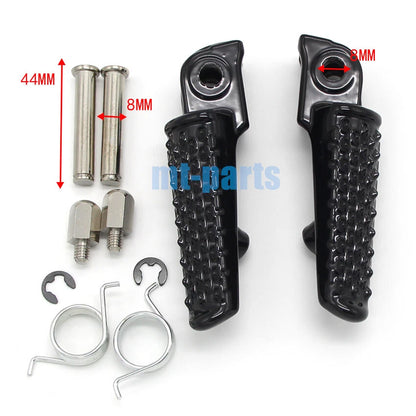 Black Front Footrest Pegs for Honda CBR1000RR Fireblade (2004-2019)