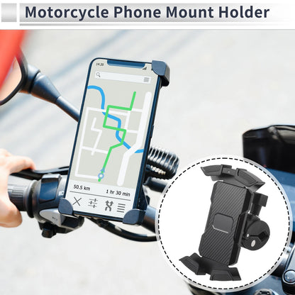 Motorcycle Phone Mount Holder for Handlebar Mount 4.7-6.8 Phones Black