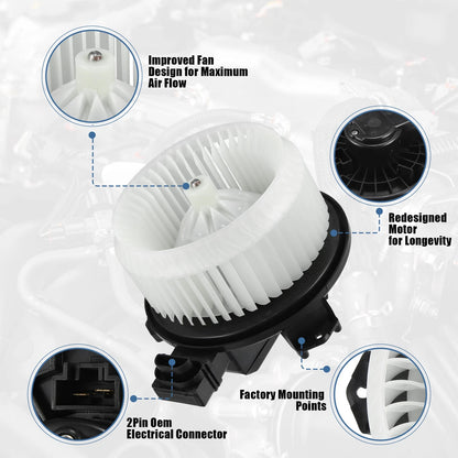 Blower Motor w/Fan Cage for Toyota Rav4, Corolla, Scion (2001-2023)