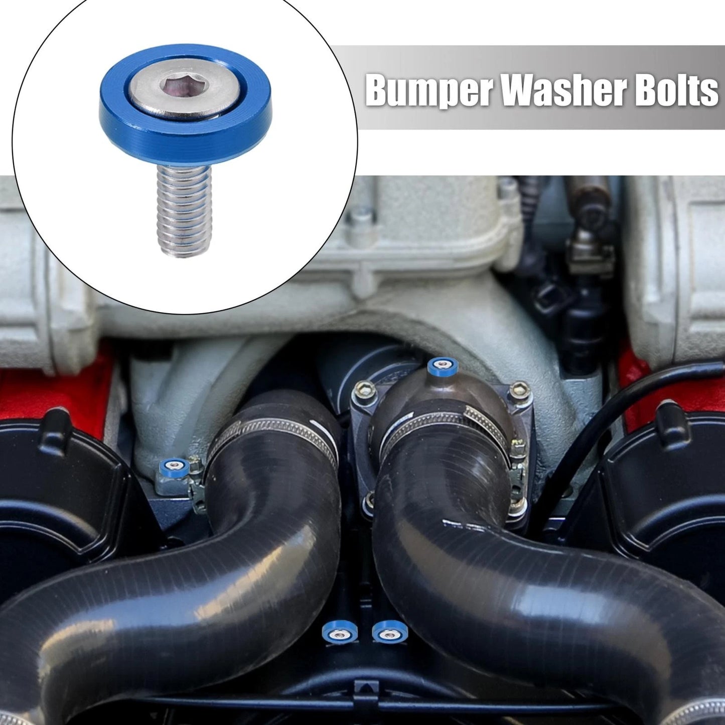 20pcs Blue M6 Fender Bumper Washer Bolt Engine Bay Fastener for Car
