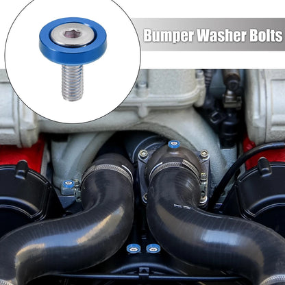 20pcs Blue M6 Fender Bumper Washer Bolt Engine Bay Fastener for Car