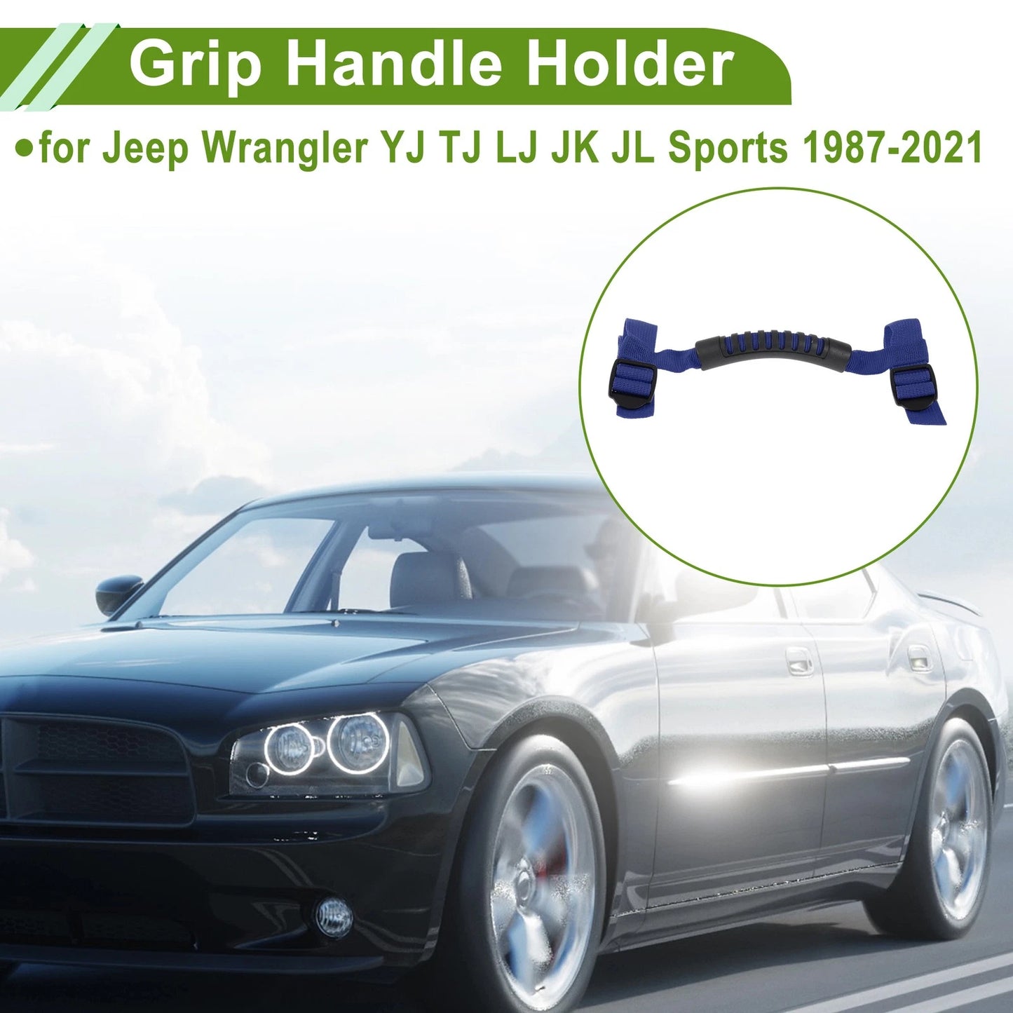 Roll Bar Grab Handles for Jeep Wrangler 1987-2021 - Blue Accessories