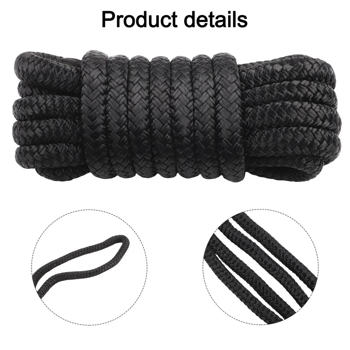 Nylon Dock Lines for Boats 12"/38"/45M with Loop for Docking/Towing