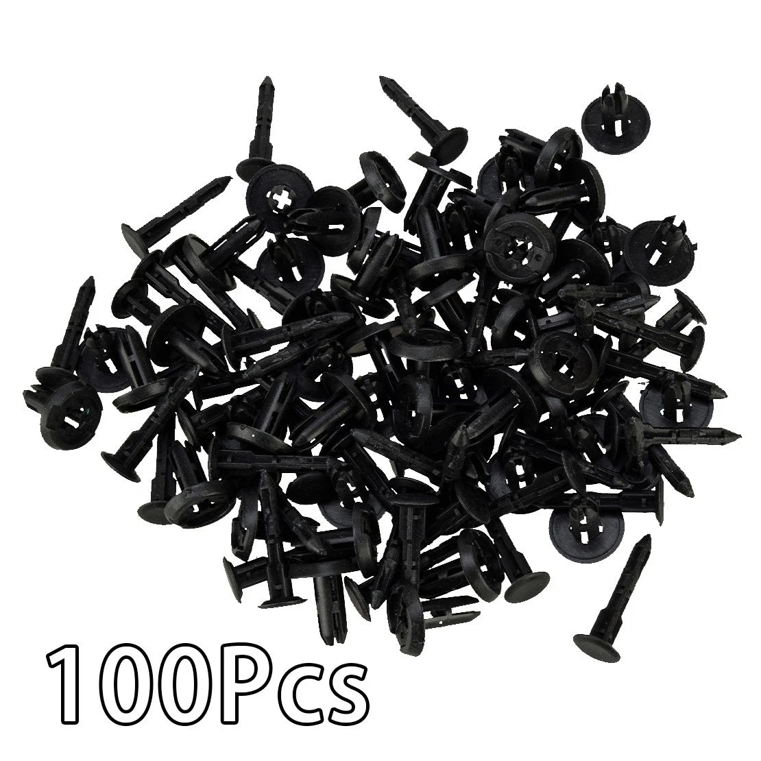 100pcs 6mm Car Bumper Hood Clips Rivets Retainers Fasteners Nylon