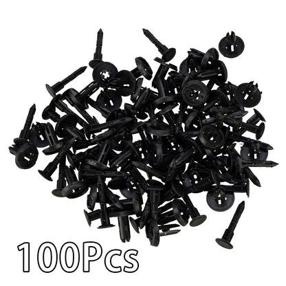 100pcs 6mm Car Bumper Hood Clips Rivets Retainers Fasteners Nylon
