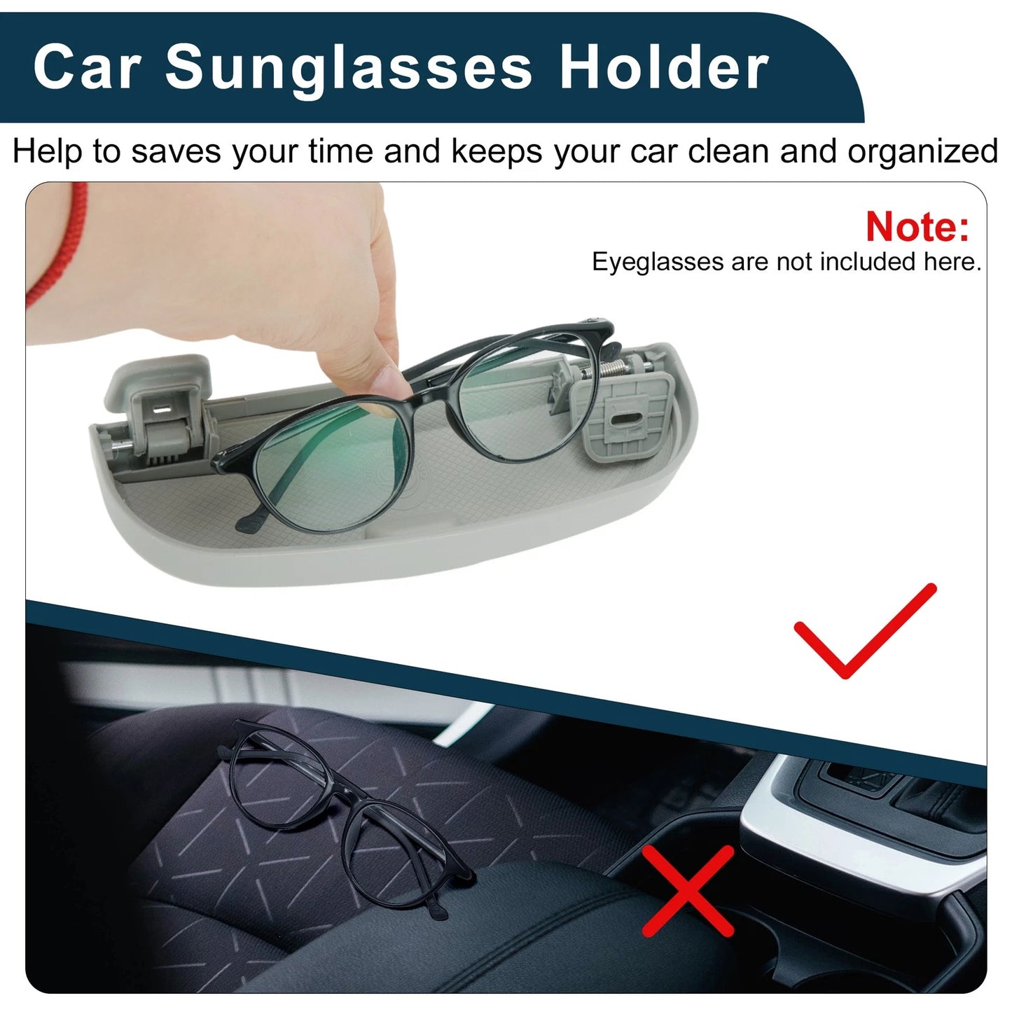 Sunglasses Case for Ford Puma MK2 2020-2025 Eyeglasses Holder Storage Box