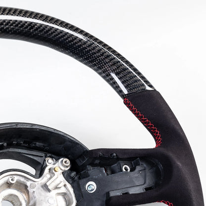Carbon Flat Bottom 3 Spoke Suede Steering Wheel for Mini R50 R52 R53 (2002-2008)
