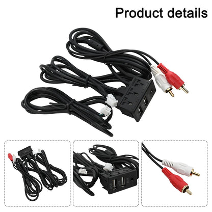 DASH Mount USB+TYPEC Port Panel Interface Extension for Car