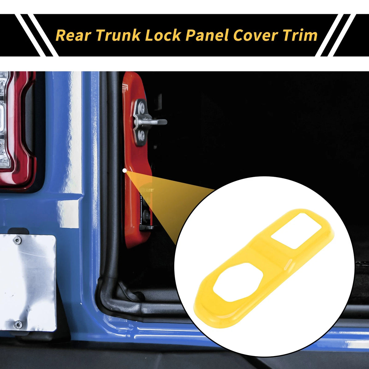 Rear Trunk Lock Panel Cover Trim for Jeep Wrangler JL JLU (2018-2024) - ABS Yellow