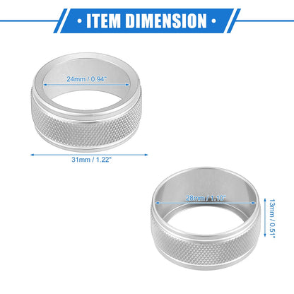 2 x Car AC Climate Control Knob Rings for Toyota Camry (2021-2023) Silver Tone