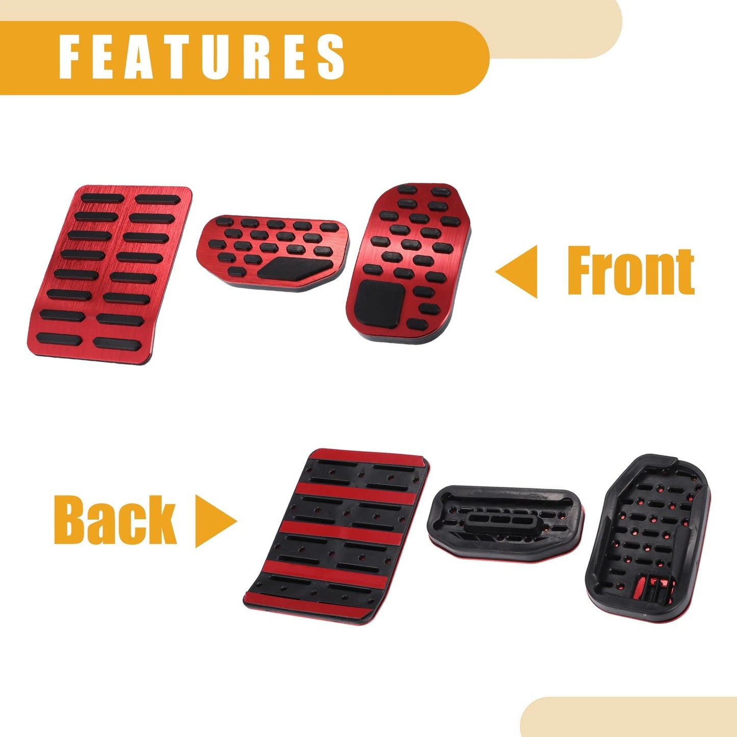 Brake Gas Accelerator Pedal Pads Cover for Ford F-150 (2021-2023)