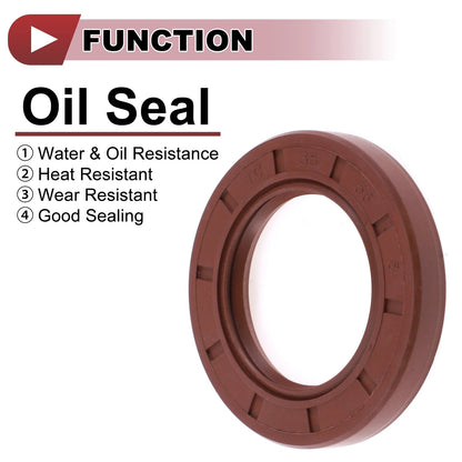 2 x Oil Seal Seal Ring Rotary Shaft Seal FKM Rubber 35x56x8mm Brown