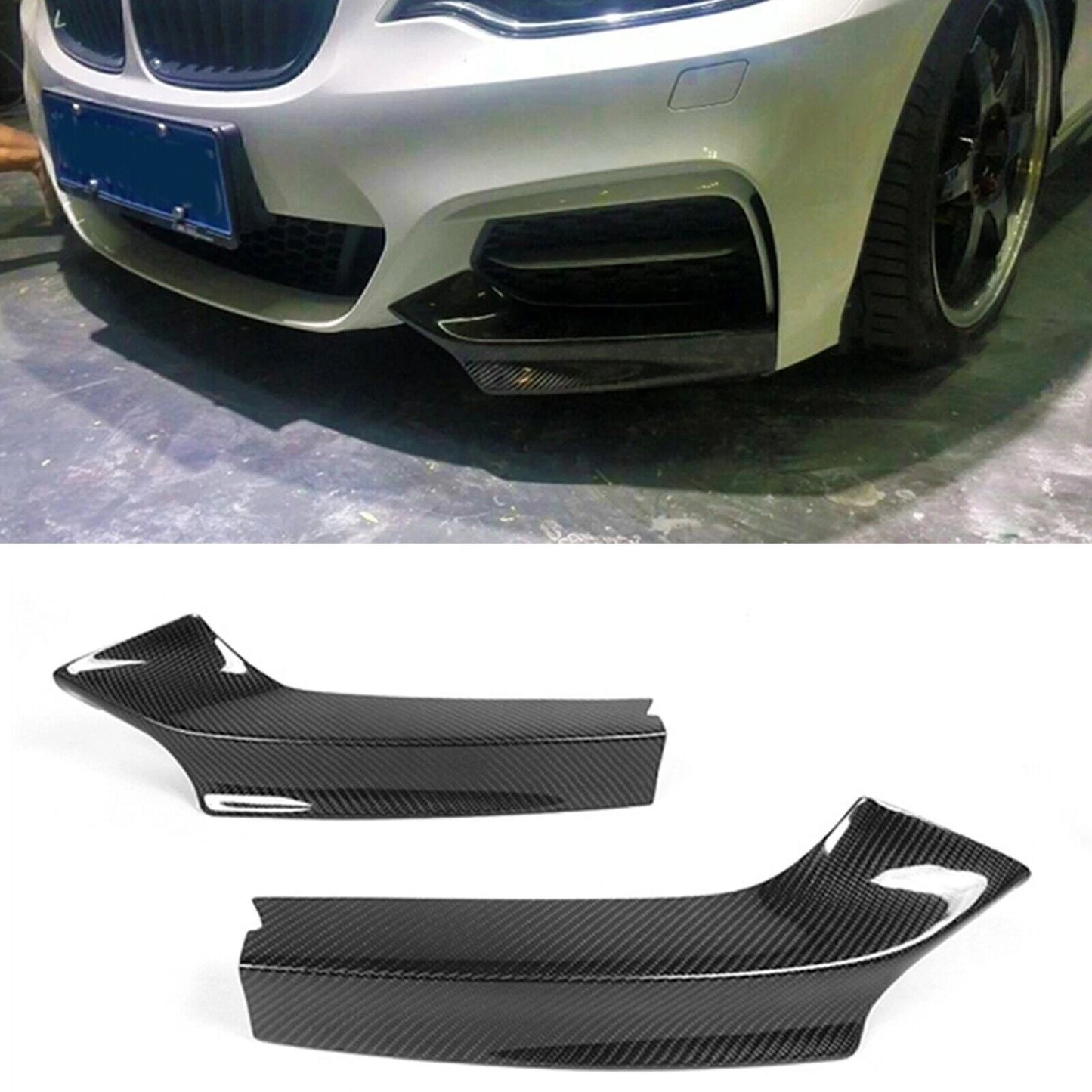 2 x Front Side Spoiler Covers for BMW F22 M235i M240i M Sport (2014-2021)