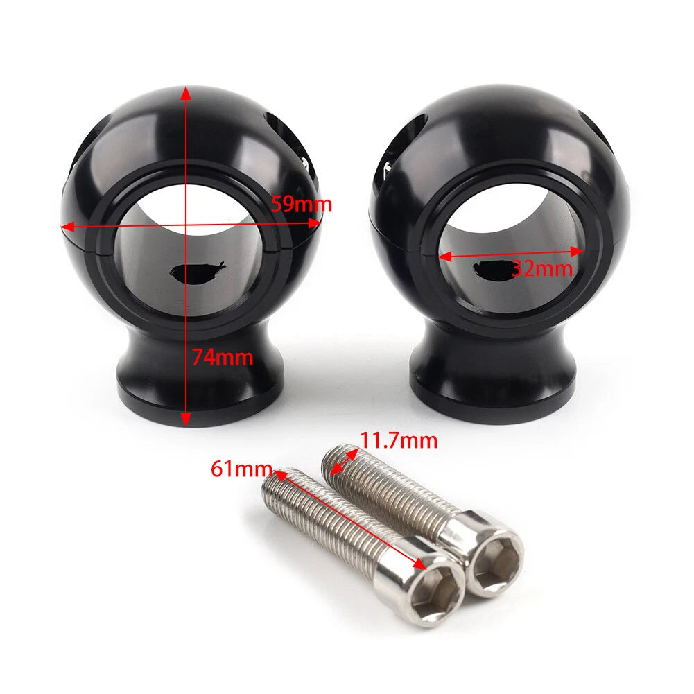 32mm 1.25" Fat Handlebar Risers Clamp Chrome for Harley Touring