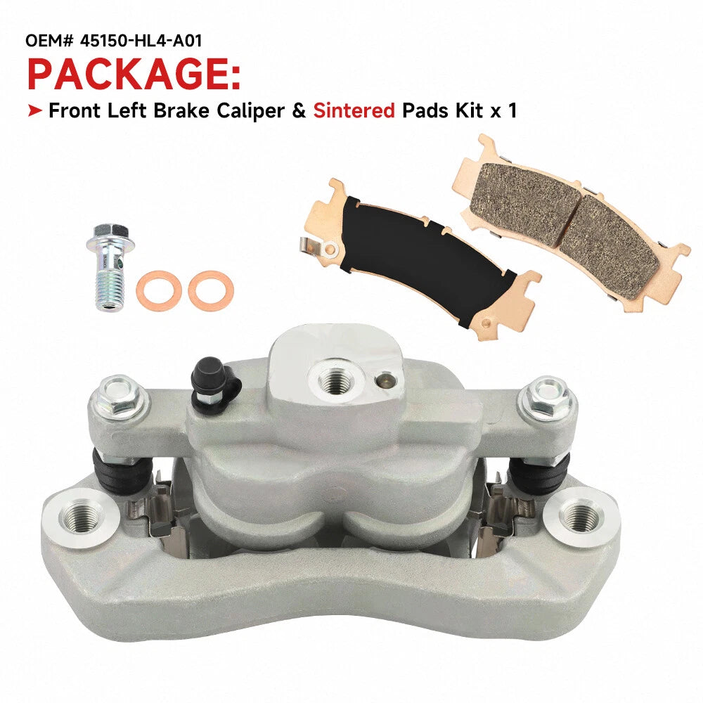 Front Left Brake Caliper w/pads for Honda Pioneer 1000 SXS1000M3/M5/M6 (2016-2023)