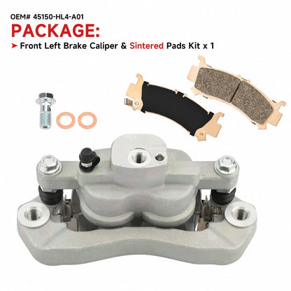 Front Left Brake Caliper w/pads for Honda Pioneer 1000 SXS1000M3/M5/M6 (2016-2023)