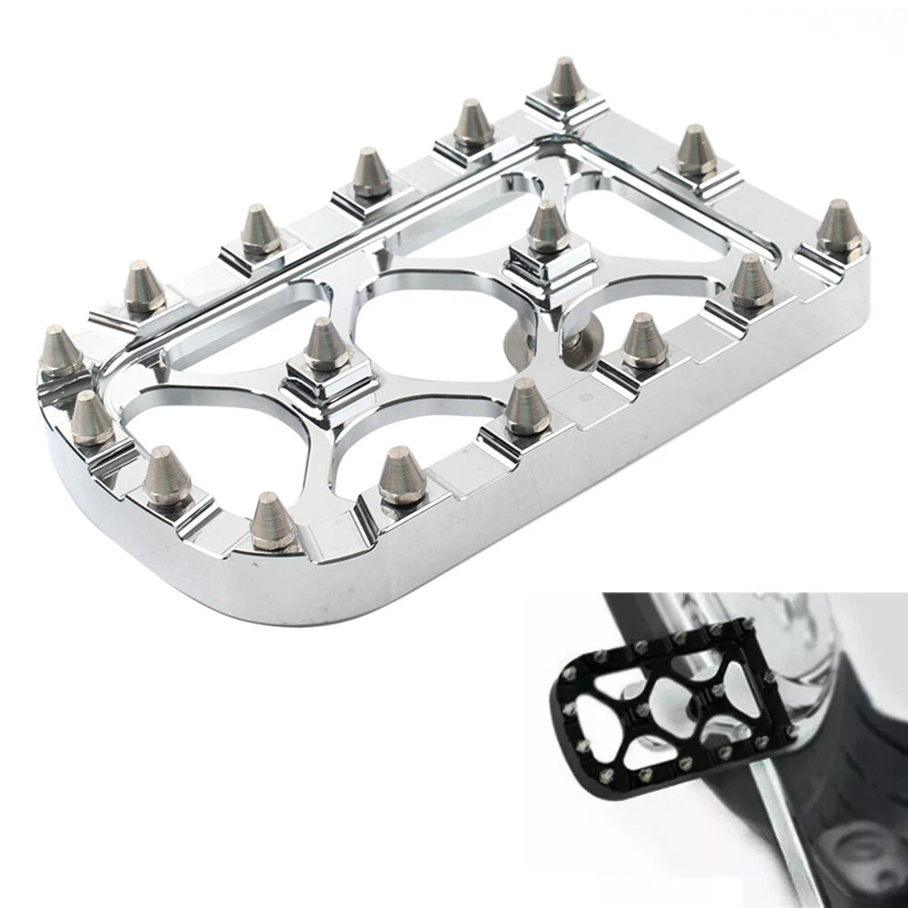 CNC Silver Brake Pedal Pad for Harley Softail Touring Electra Road Glide
