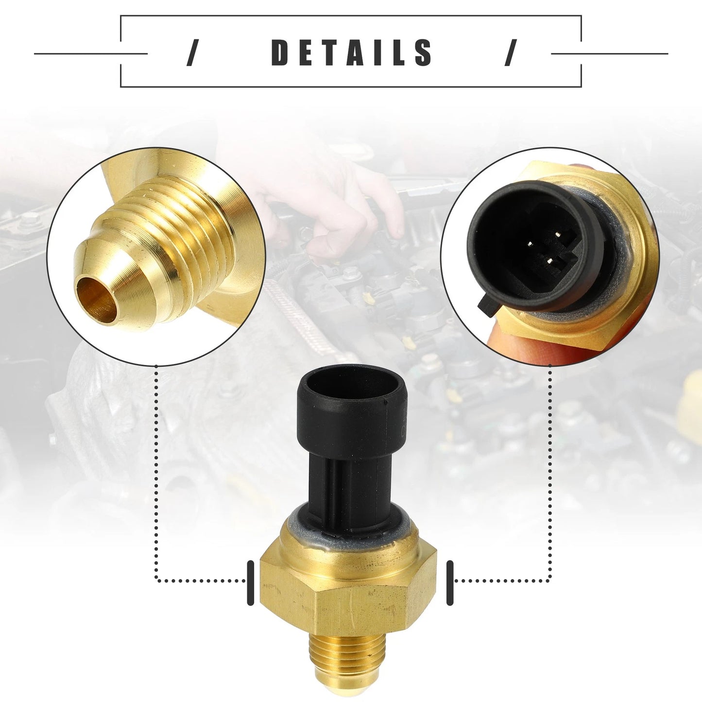 Engine Oil Pressure Sensor for Ford F-250 (2005-2010) - Metal, Black Brass Tone