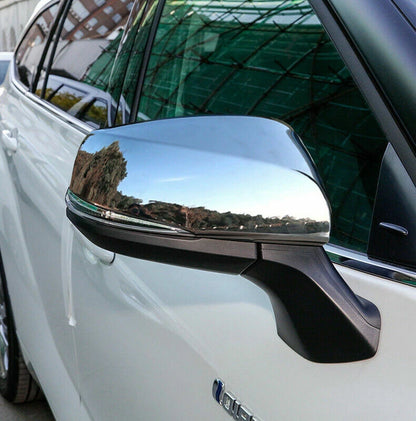 ABS Rearview Side Chrome Mirror Cover Trim 2 x for Toyota Highlander (2020-2023)