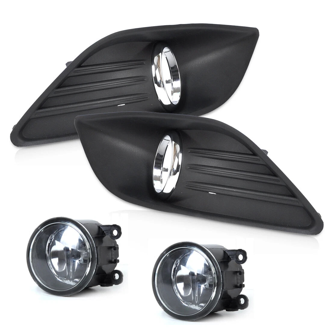 4x Fog Light Grille Covers & Lamps for Ford Focus Sedan (2000-2011)