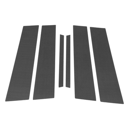6 Pcs Door Pillar Window Trim for Honda City (2022-2024) Carbon Fiber Black