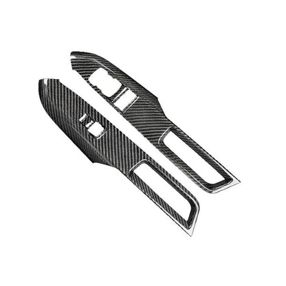Dry Carbon Fiber Window Lift Switch Panel Cover Trim for Ford Mustang 2024