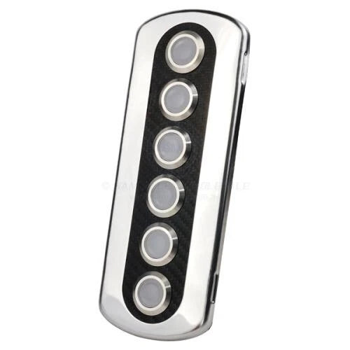 Marine Switch Panel Carbon Fiber Vinyl Stainless Steel Push Button Blue Light