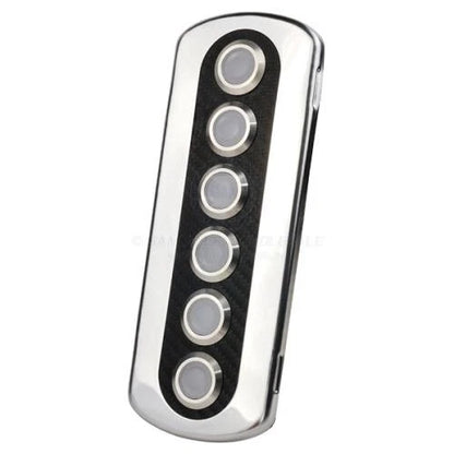 Marine Switch Panel Carbon Fiber Vinyl Stainless Steel Push Button Blue Light