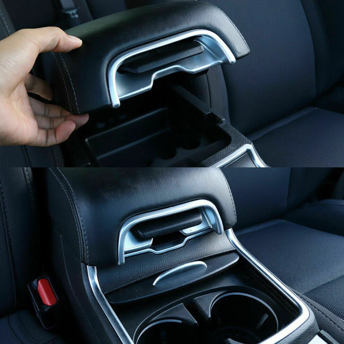 Silver Armrest Box Switch Cover Trim for Dodge Charger (2011-2020)