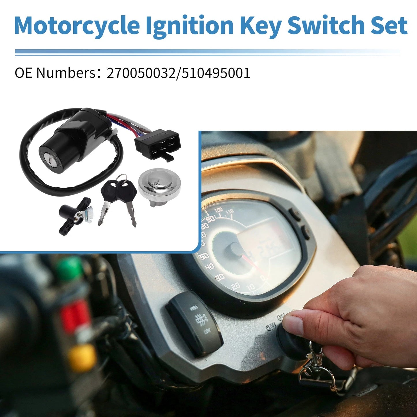 Ignition Key Switch for Kawasaki VN900 Classic (2006–2013)