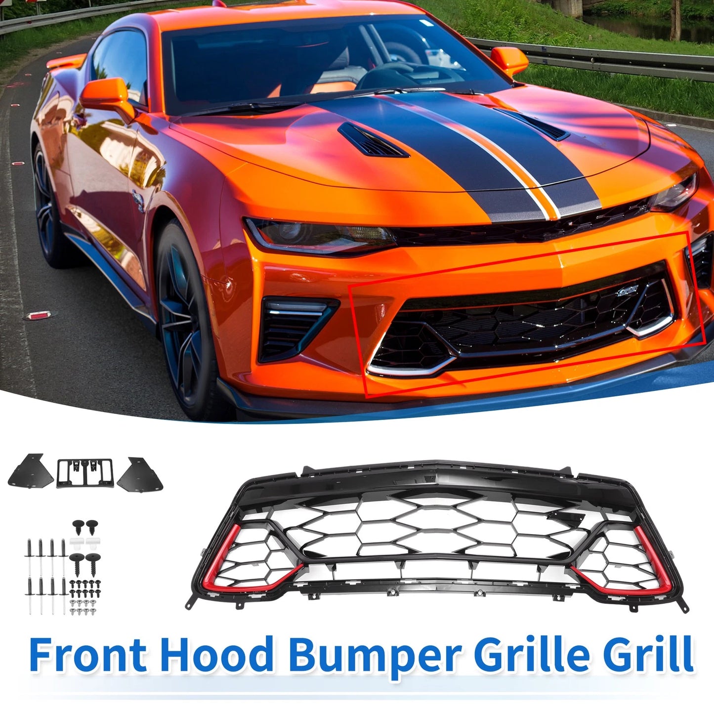 Lower Front Bumper Grille for Chevrolet Camaro LS LT SS (2017-2018)