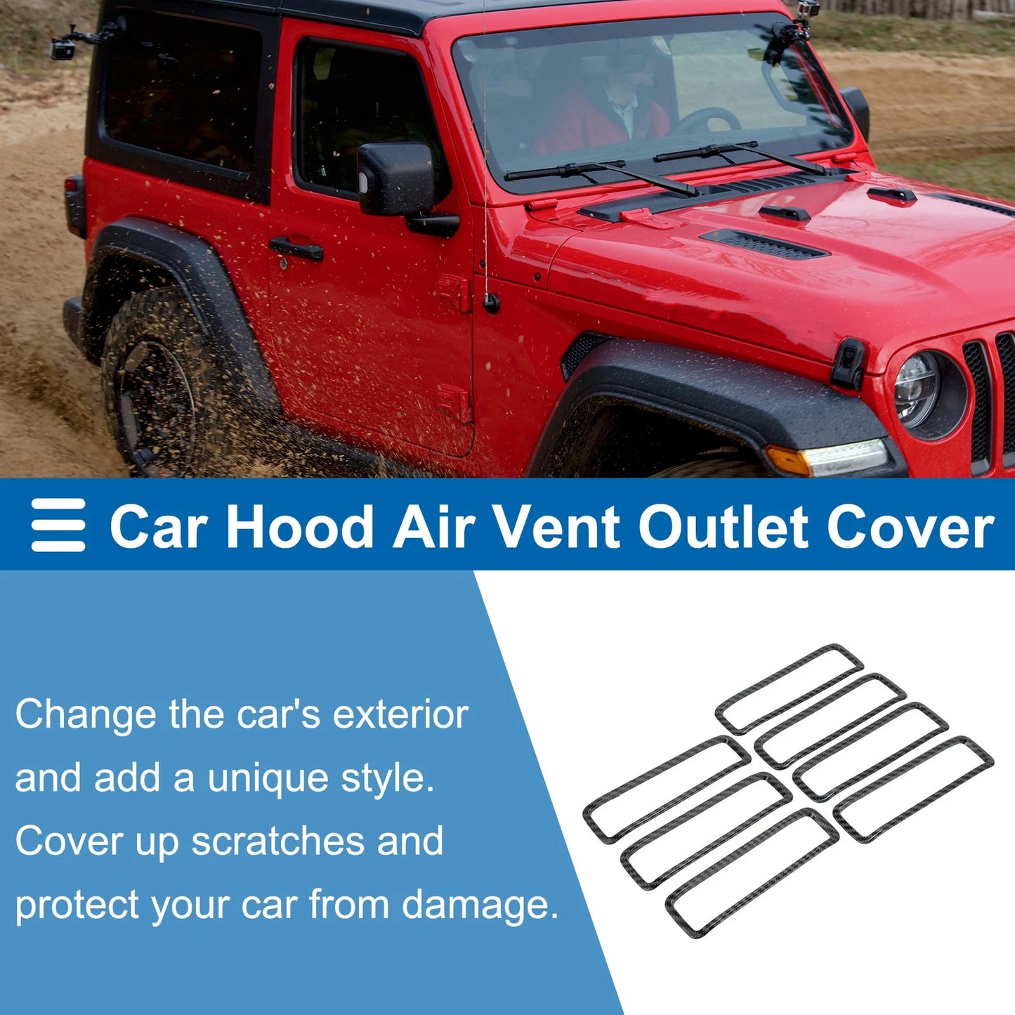 Hood Air Outlet Vent Cover Trim for Jeep Gladiator JT (2020-2023) 7 x Pcs