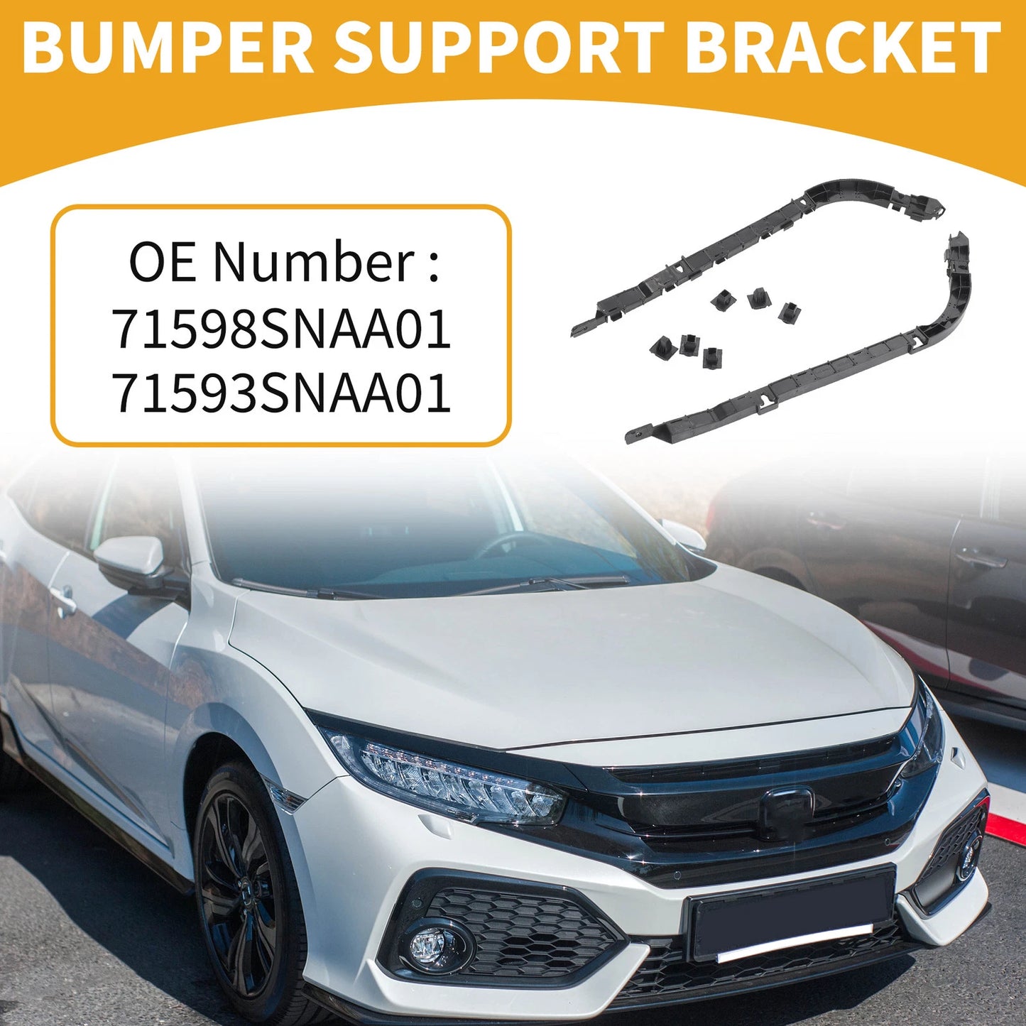 Rear Bumper Support Bracket  for Honda Civic (2006-2011) Black