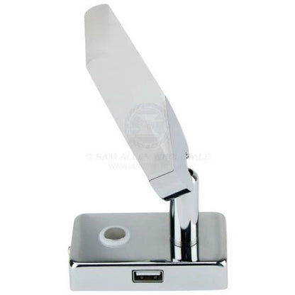 Caravan Boat Blade Reading Light LED with USB Outlet, Chrome