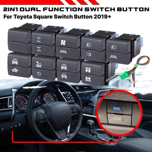 1x Dual Dashboard Control Square Switch Button for Toyota Rav4 (2019–2024)