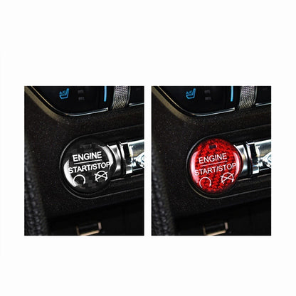 Engine Button Cover for Ford Mustang (2015-2022) Black Carbon Fiber