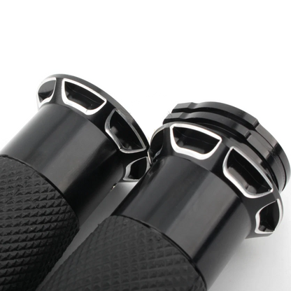 Black Handlebar Hand Grips for Harley Touring, Softail, Dyna