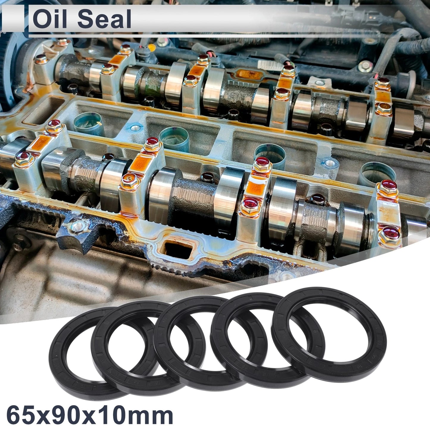 Oil Seal 65x90x10mm NBR Rubber Rotary Shaft Seal 5 Pcs for Make Model