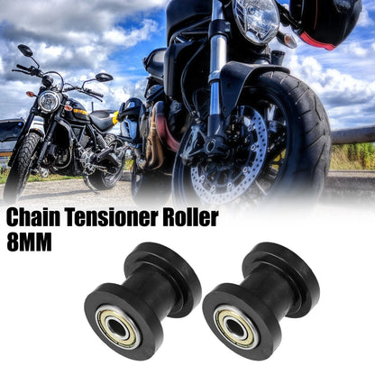 2 x 8mm Drive Chain Pulley Chain Tensioner Rubber Wheel for Motorcycle