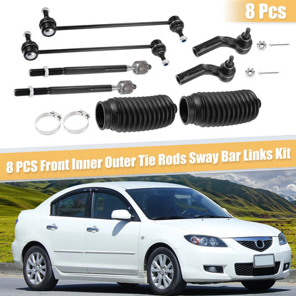 8pcs Front Outer Tie Rod Ends for Mazda 3 (2004-2009)