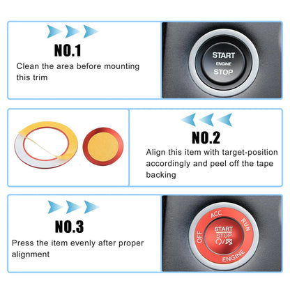Engine Push Start Button Sticker Kit for Dodge Charger Challenger Durango (2015-2023)