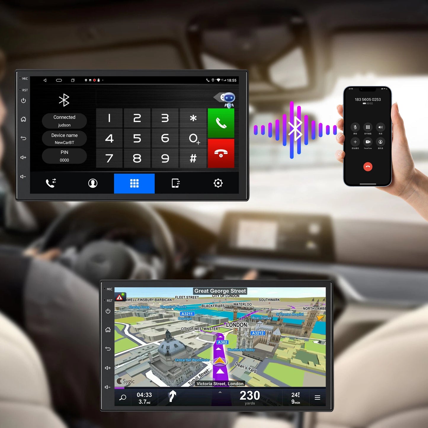 Apple CarPlay Android Auto Radio for Hino 300 616 617 (2006-2014)