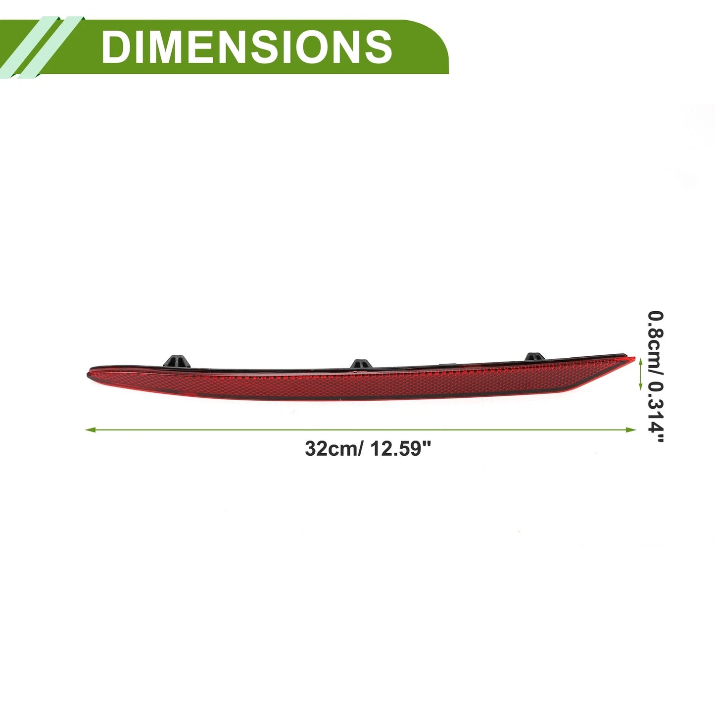 Bumper Reflector for Ford Fusion 2019-2020 Red 1 x Rear Left