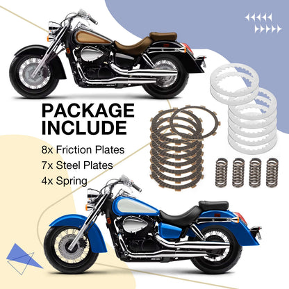 Heavy Duty Clutch Friction Plates Kit for Honda VT750 Shadow Spirit Aero(2004–2015)