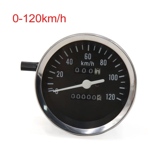 0-120km/h Black Rectangle Analog Odometer Motorcycle Speedometer Gauge for GN