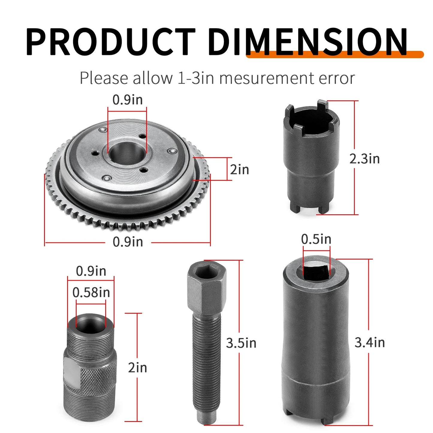 Starter Clutch Flywheel Puller Nut Tool Kit for GY6 Scooter (2000–2015)