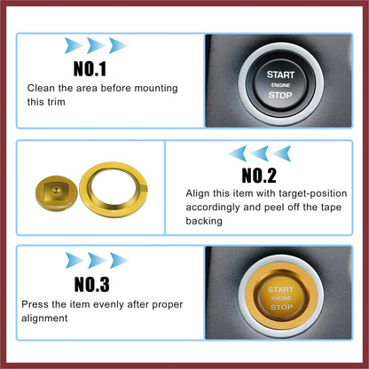 Gold Tone Start Stop Button Cover for Land Rover